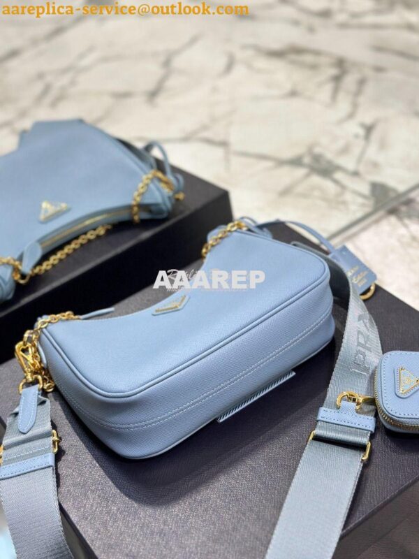 Replica Prada Re-edition 2005 Saffiano Leather Bag 1BH204 Pale Blue 17