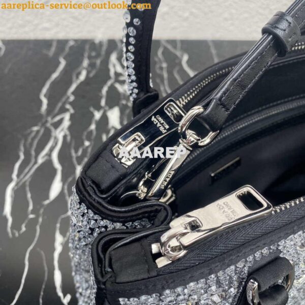 Replica Prada 1BA896 Prada Galleria Saffiano leather small bag Black 6