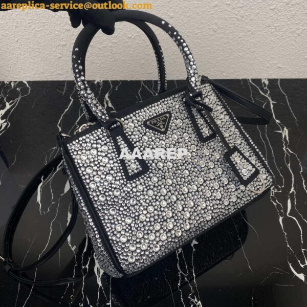 Replica Prada 1BA896 Prada Galleria Saffiano leather small bag Black 7