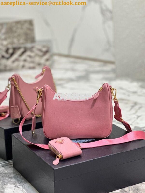 Replica Prada Re-edition 2005 Saffiano Leather Bag 1BH204 Petal Pink 16