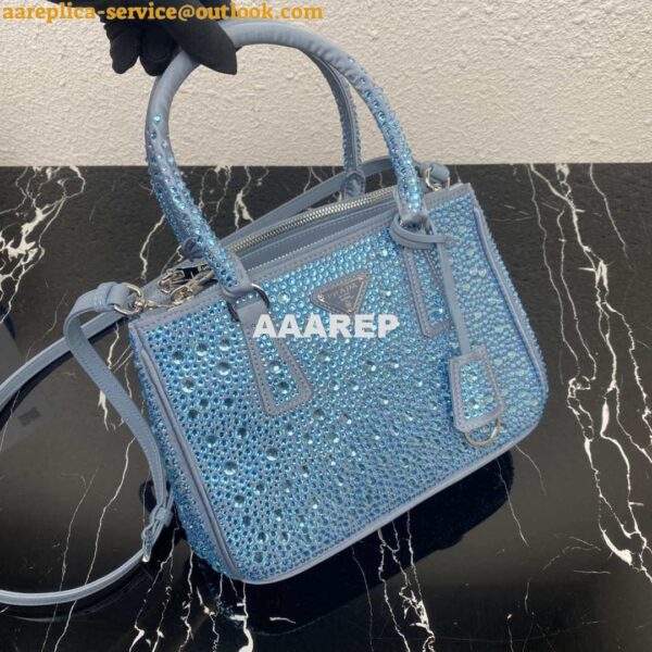 Replica Prada 1BA896 Prada Galleria Saffiano leather small bag Blue 9