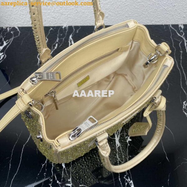 Replica Prada 1BA896 Prada Galleria Saffiano leather small bag Gold 9