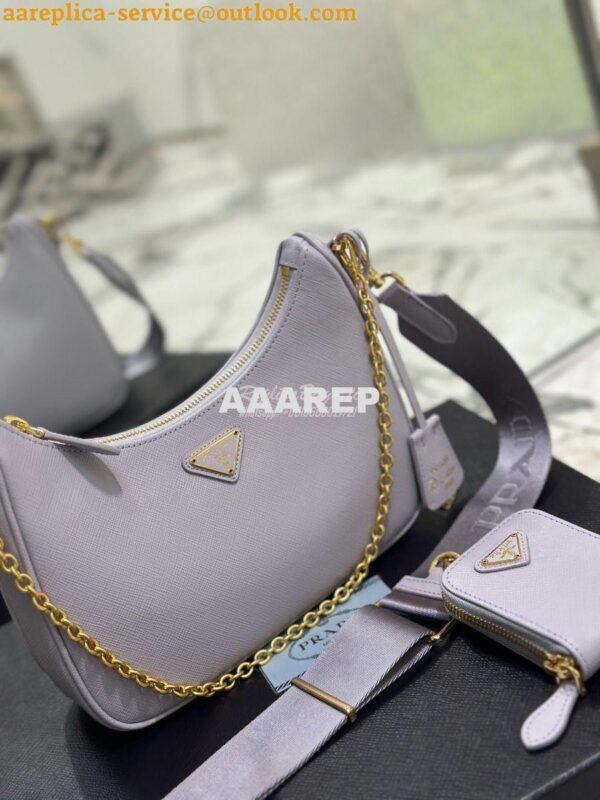 Replica Prada Re-edition 2005 Saffiano Leather Bag 1BH204 Wisteria 8