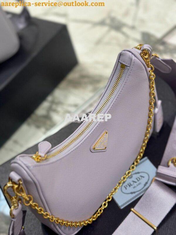 Replica Prada Re-edition 2005 Saffiano Leather Bag 1BH204 Wisteria 10