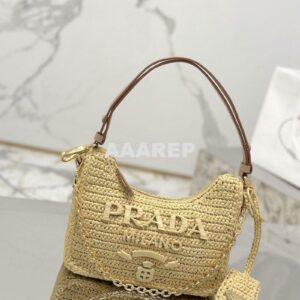 Replica Prada Re-Edition Crochet Mini-bag Raffia 1BC204 2