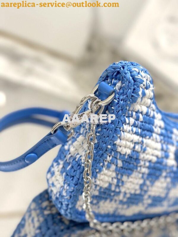 Replica Prada Re-Edition Crochet Mini-bag Raffia 1BC204 Light Blue 7