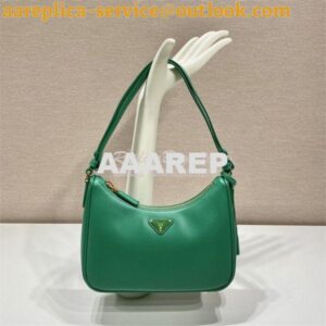 Replica Prada Re-Edition Green Saffiano leather mini-bag with adjustab