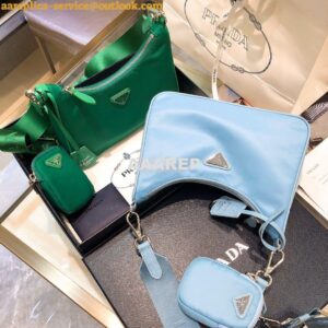 Replica Prada Re-Edition Nylon Multi-Pochette Bag 1BH204 Green