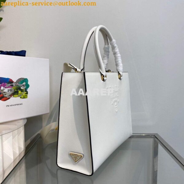 Replica Prada 1BA335 Large Saffiano leather handbag White 5