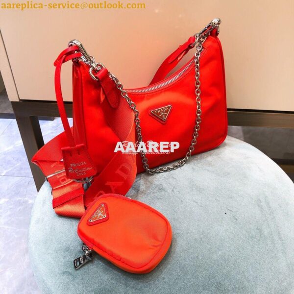 Replica Prada Re-Edition Nylon Multi-Pochette Bag 1BH204 Orange 5