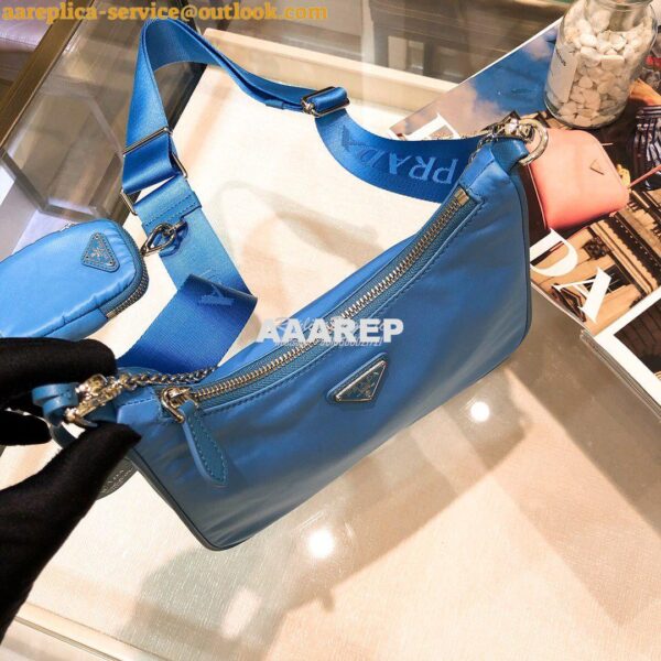 Replica Prada Re-Edition Nylon Multi-Pochette Bag 1BH204 Periwinkle Bl 8