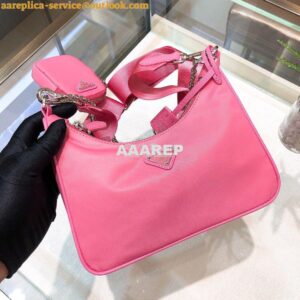 Replica Prada Re-Edition Nylon Multi-Pochette Bag 1BH204 Pink 2