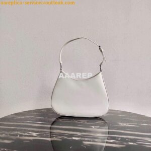 Replica Prada 1BC156 Prada Cleo Brushed Leather Shoulder Bag White 2