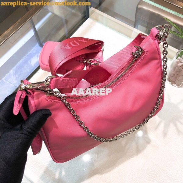 Replica Prada Re-Edition Nylon Multi-Pochette Bag 1BH204 Pink 9