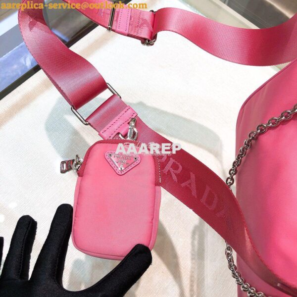 Replica Prada Re-Edition Nylon Multi-Pochette Bag 1BH204 Pink 10