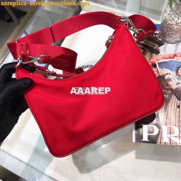 Replica Prada Re-Edition Nylon Multi-Pochette Bag 1BH204 Red 8