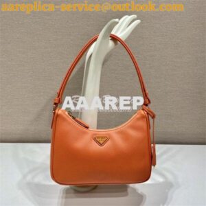 Replica Prada Re-Edition Orange Saffiano leather mini-bag with adjusta