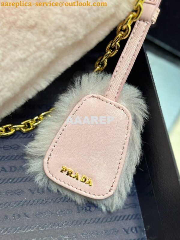 Replica Prada Re-edition Shearling Mini-bag 1BC543 Orchid Pink 9