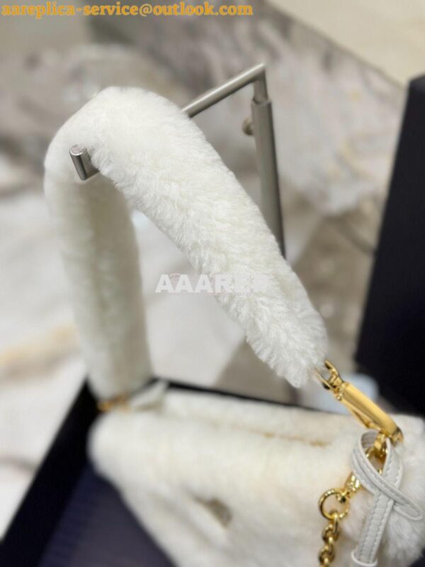 Replica Prada Re-edition Shearling Mini-bag 1BC543 White 8