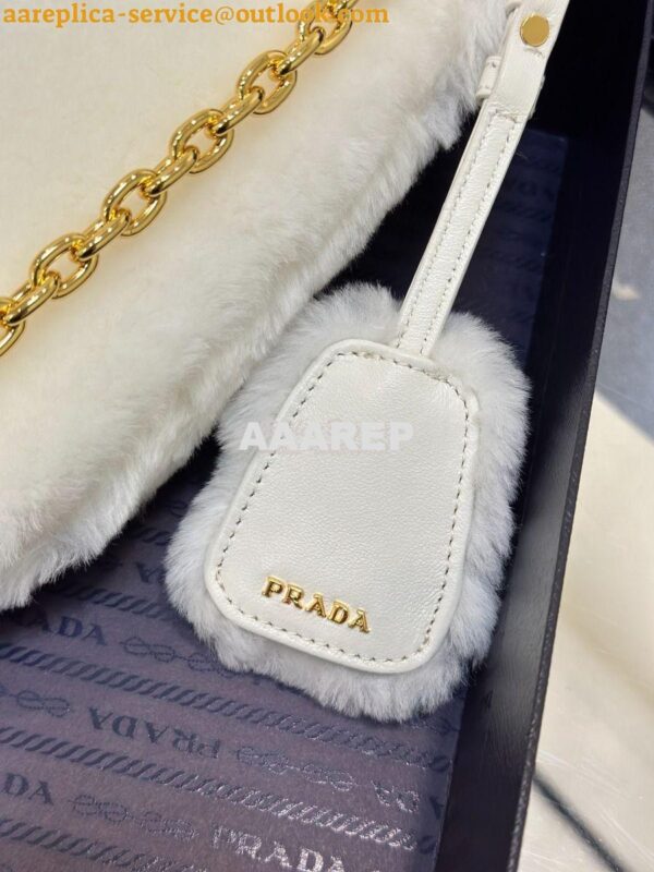 Replica Prada Re-edition Shearling Mini-bag 1BC543 White 9