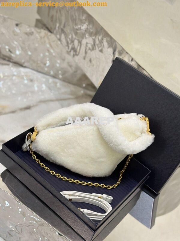 Replica Prada Re-edition Shearling Mini-bag 1BC543 White 15