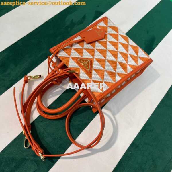 Replica Prada 1BA355 Symbole Jacquard Fabric Micro Bag Orange White 10