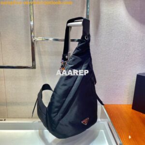 Replica Prada Re-nylon And Leather Backpack 2VZ092 Black 2