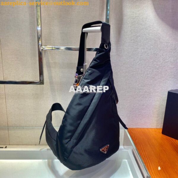 Replica Prada Re-nylon And Leather Backpack 2VZ092 Black 4