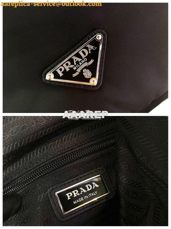 Replica Prada Re-nylon And Leather Backpack 2VZ092 Black 9