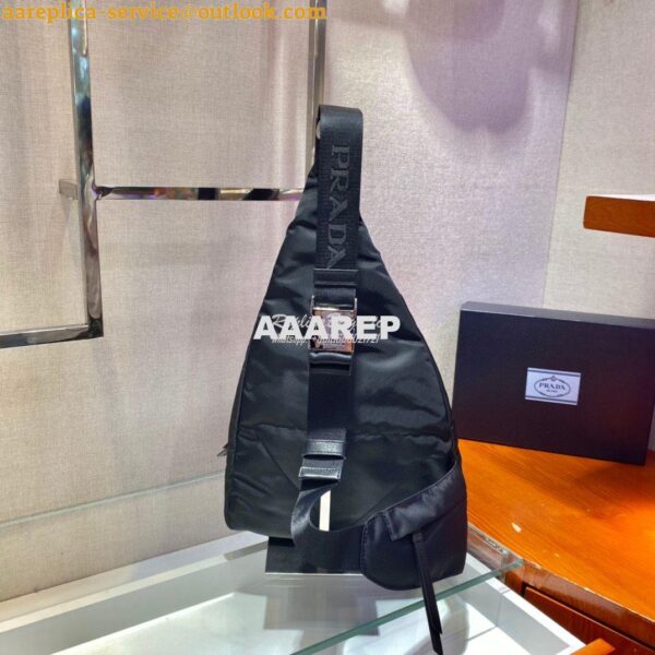 Replica Prada Re-nylon And Leather Backpack 2VZ092 Black 10