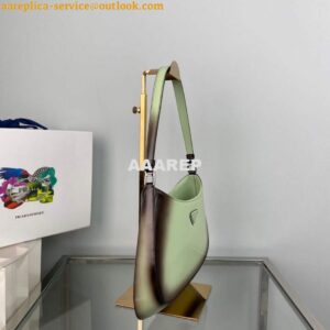 Replica Prada 1BC499 Cleo brushed Gradient leather shoulder bag Green 2