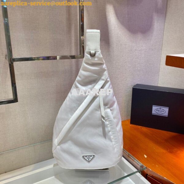 Replica Prada Re-nylon And Leather Backpack 2VZ092 White 3