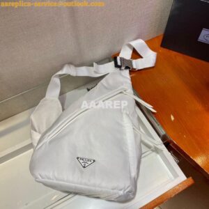 Replica Prada Re-nylon And Leather Backpack 2VZ092 White 2