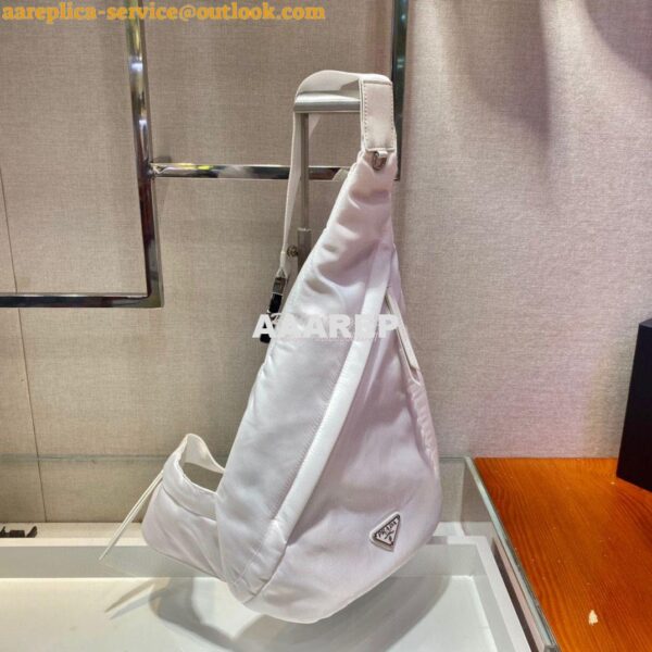 Replica Prada Re-nylon And Leather Backpack 2VZ092 White 5