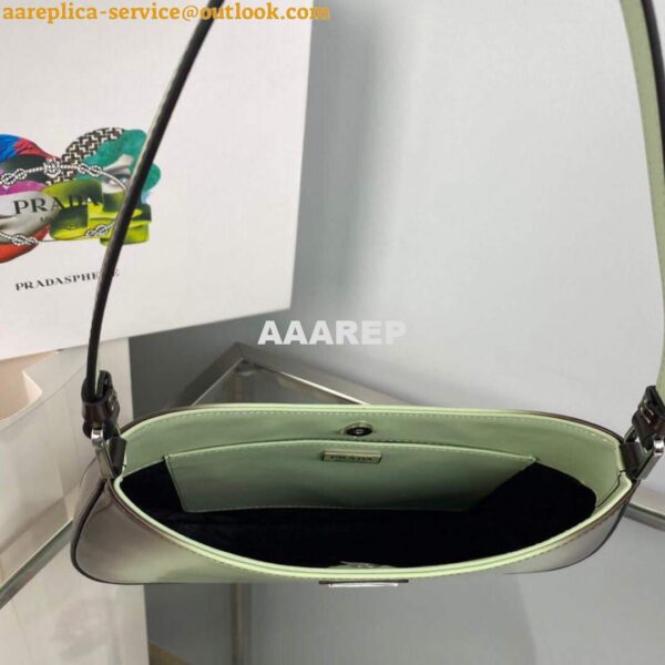 Replica Prada 1BC499 Cleo brushed Gradient leather shoulder bag Green 9