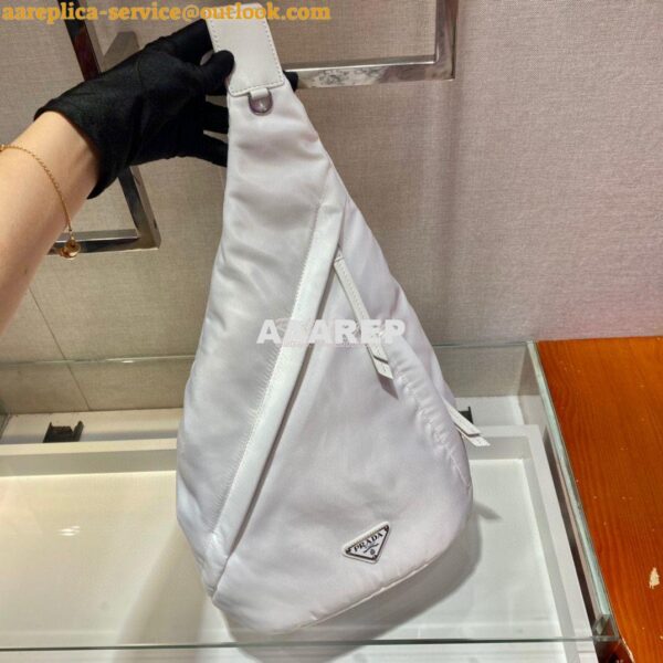 Replica Prada Re-nylon And Leather Backpack 2VZ092 White 6