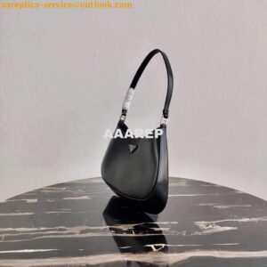 Replica Prada 1BC499 Prada Cleo Brushed Leather Shoulder Bag in Black