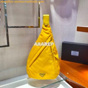 Replica Prada Re-nylon And Leather Backpack 2VZ092 Yellow