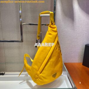 Replica Prada Re-nylon And Leather Backpack 2VZ092 Yellow 2