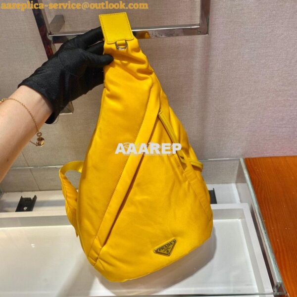 Replica Prada Re-nylon And Leather Backpack 2VZ092 Yellow 6