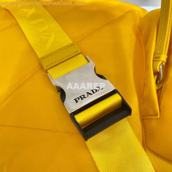 Replica Prada Re-nylon And Leather Backpack 2VZ092 Yellow 7