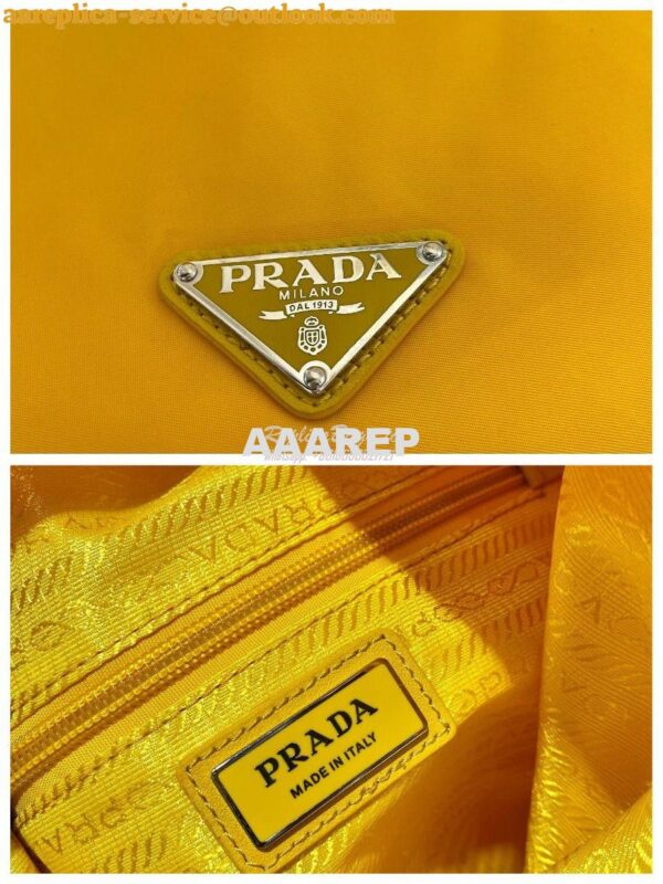 Replica Prada Re-nylon And Leather Backpack 2VZ092 Yellow 9