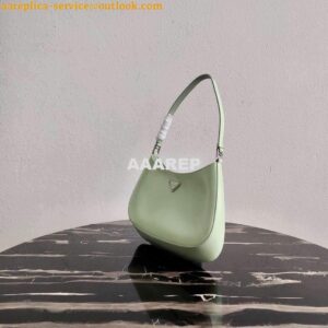 Replica Prada 1BC499 Prada Cleo Brushed Leather Shoulder Bag in Green