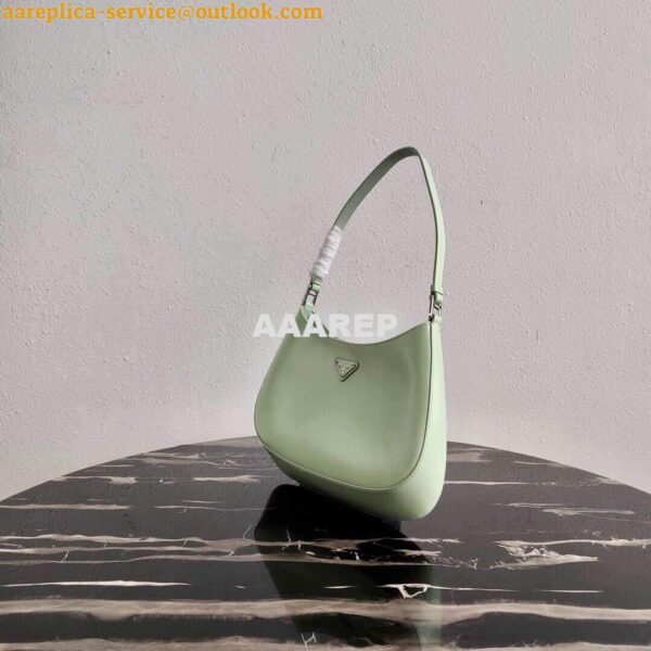 Replica Prada 1BC499 Prada Cleo Brushed Leather Shoulder Bag in Green 3