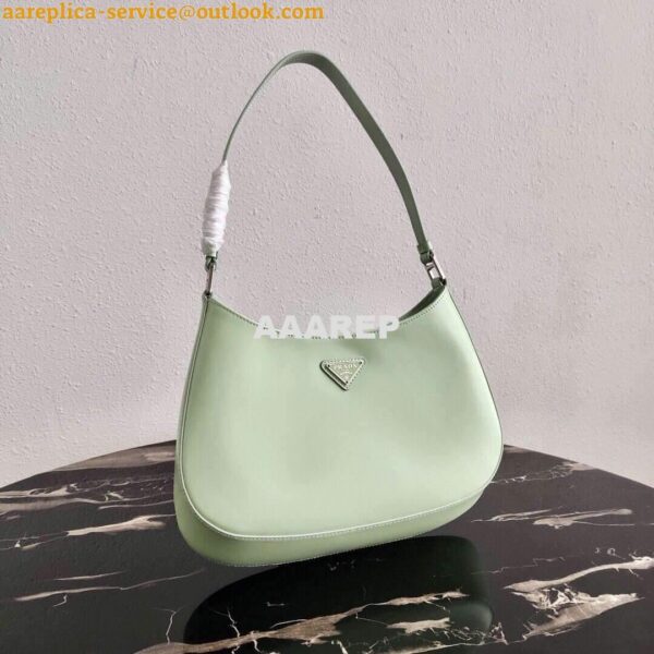 Replica Prada 1BC499 Prada Cleo Brushed Leather Shoulder Bag in Green 5