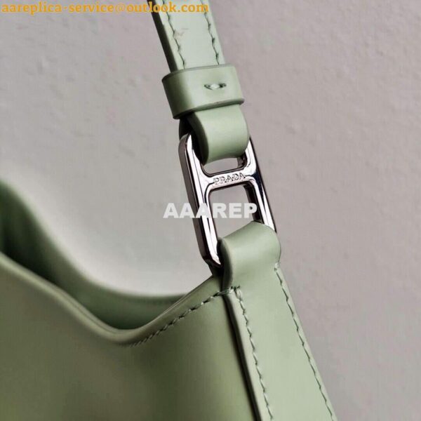 Replica Prada 1BC499 Prada Cleo Brushed Leather Shoulder Bag in Green 8