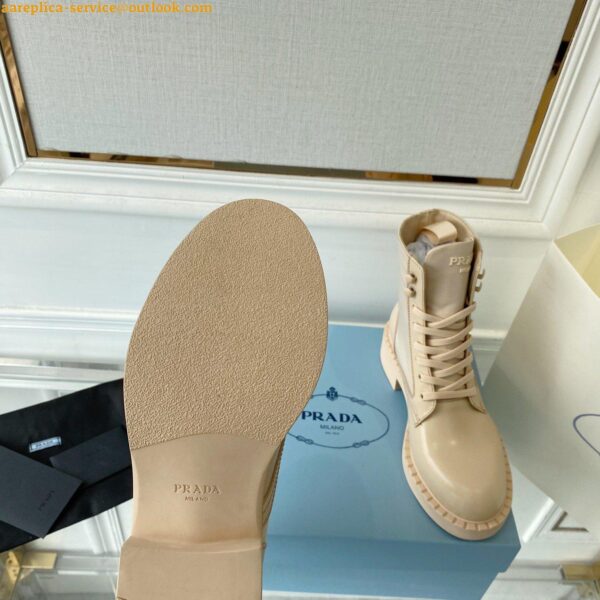 Replica Prada Ankle Boots in Beige Brushed Leather and Re-Nylon 8