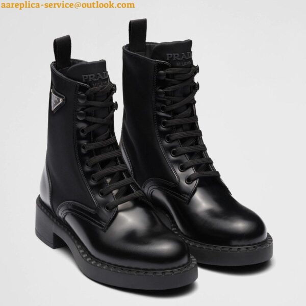 Replica Prada Ankle Boots in Black Brushed Leather and Re-Nylon 3