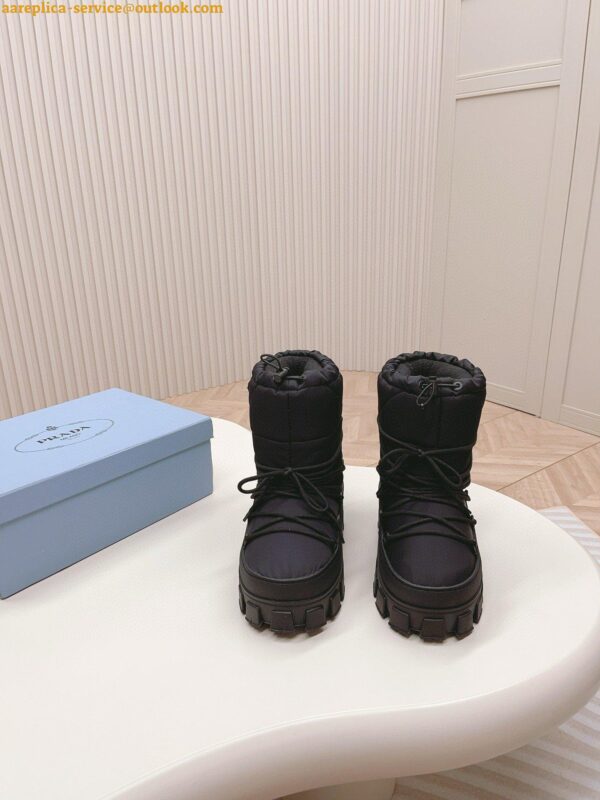 Replica Prada Gabardine Après-ski Boots in Black Nylon 5