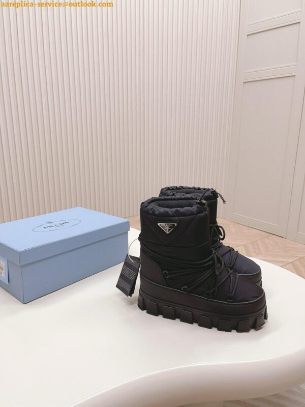 Replica Prada Gabardine Après-ski Boots in Black Nylon 7